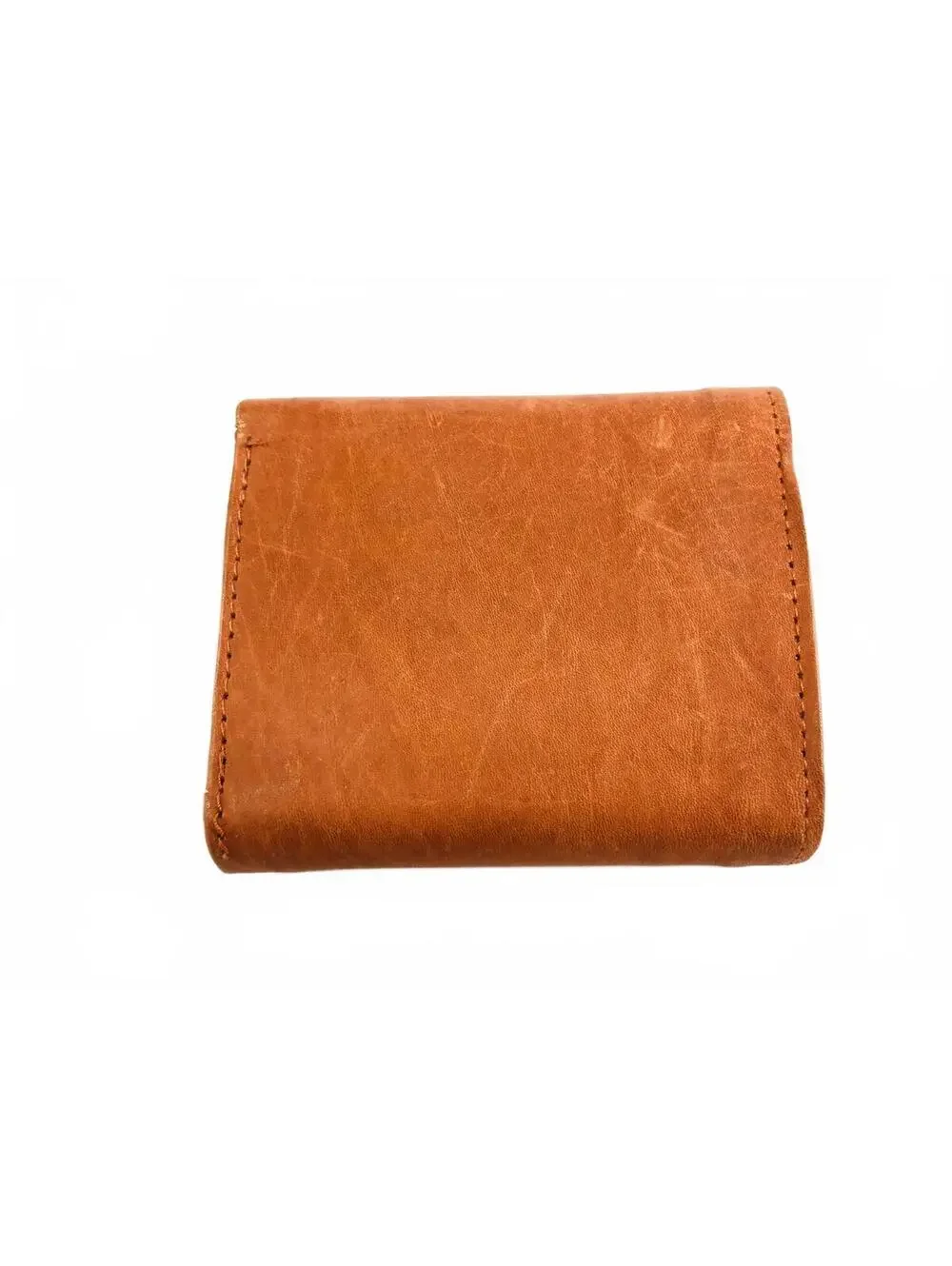 Genuine Leather Hand Made Tri-Fold Wallet Brown